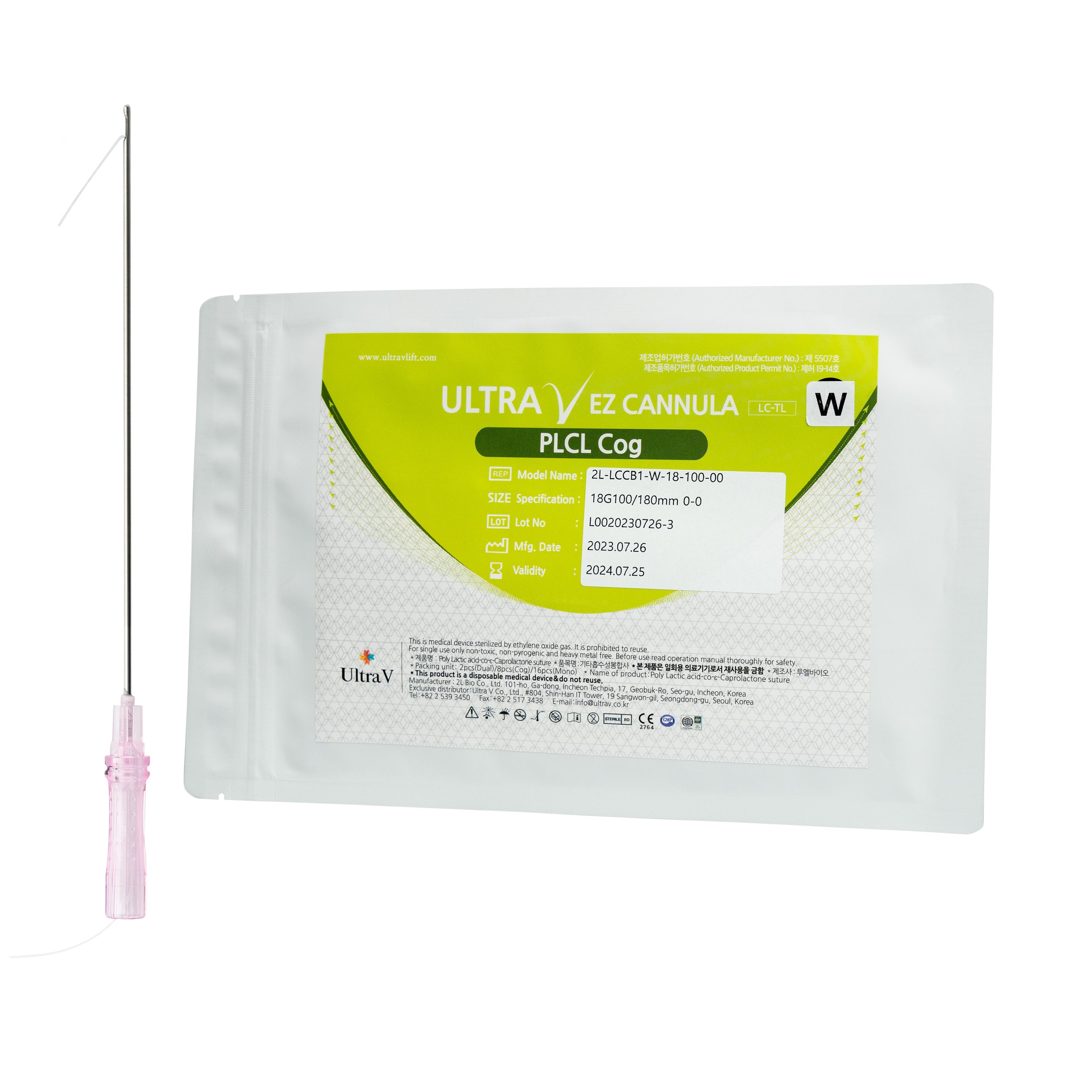 PLCL Coq EZ Cannula W type 18G 100/180mm in VE a&