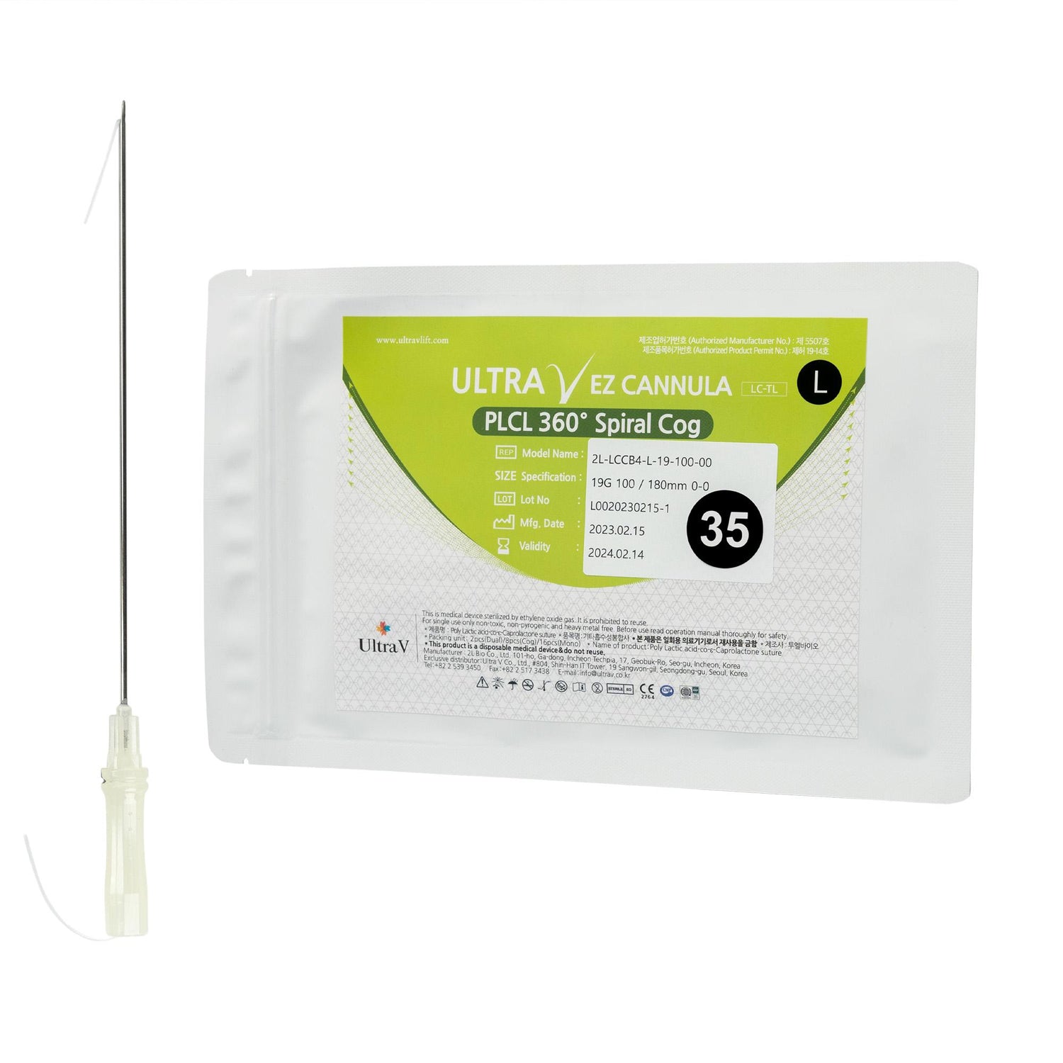 PLCL Spiral 360 Gr. EZ Cannula L type 19G 100/180 mm in VE a&