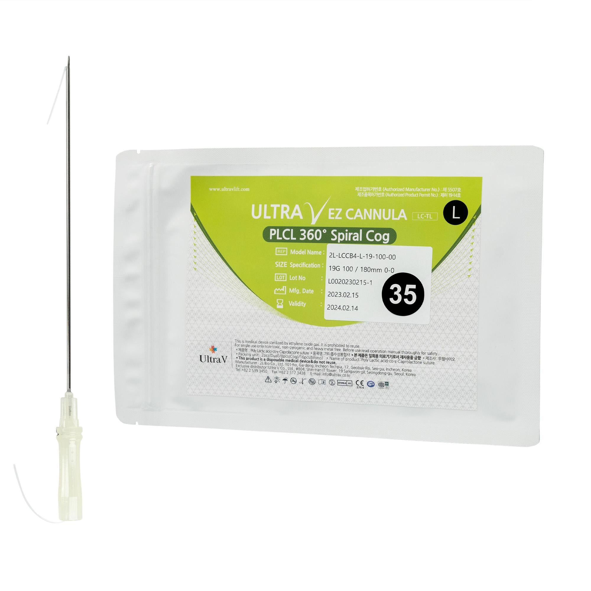 PLCL Spiral 360 Gr. EZ Cannula L type 19G 100/180 mm in VE a&